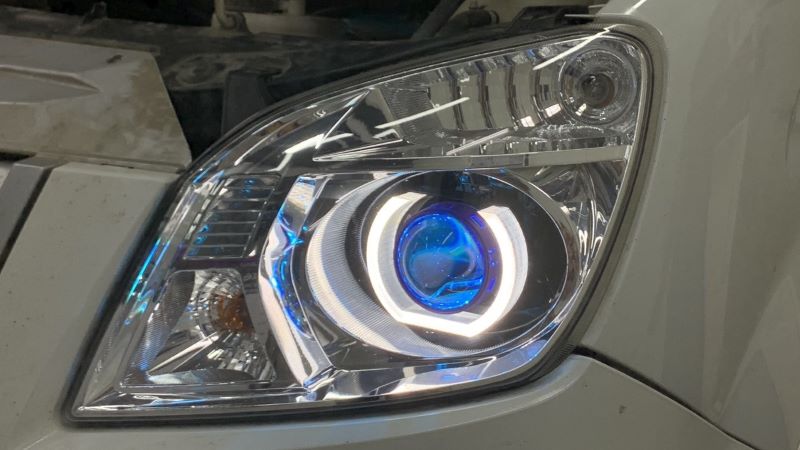 Độ đèn Ford Transit | Độ bi led pha Vislight LS800Pro siêu sáng