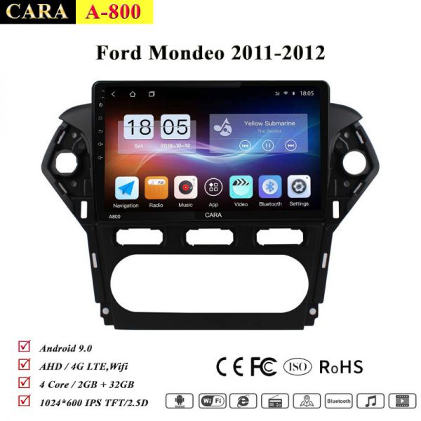 man hinh android cara a800 theo xe ford mondeo 2011 2012